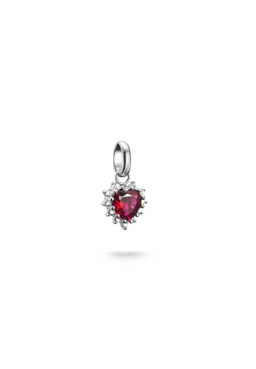 Roter Herz-Charm mit Zirkonia