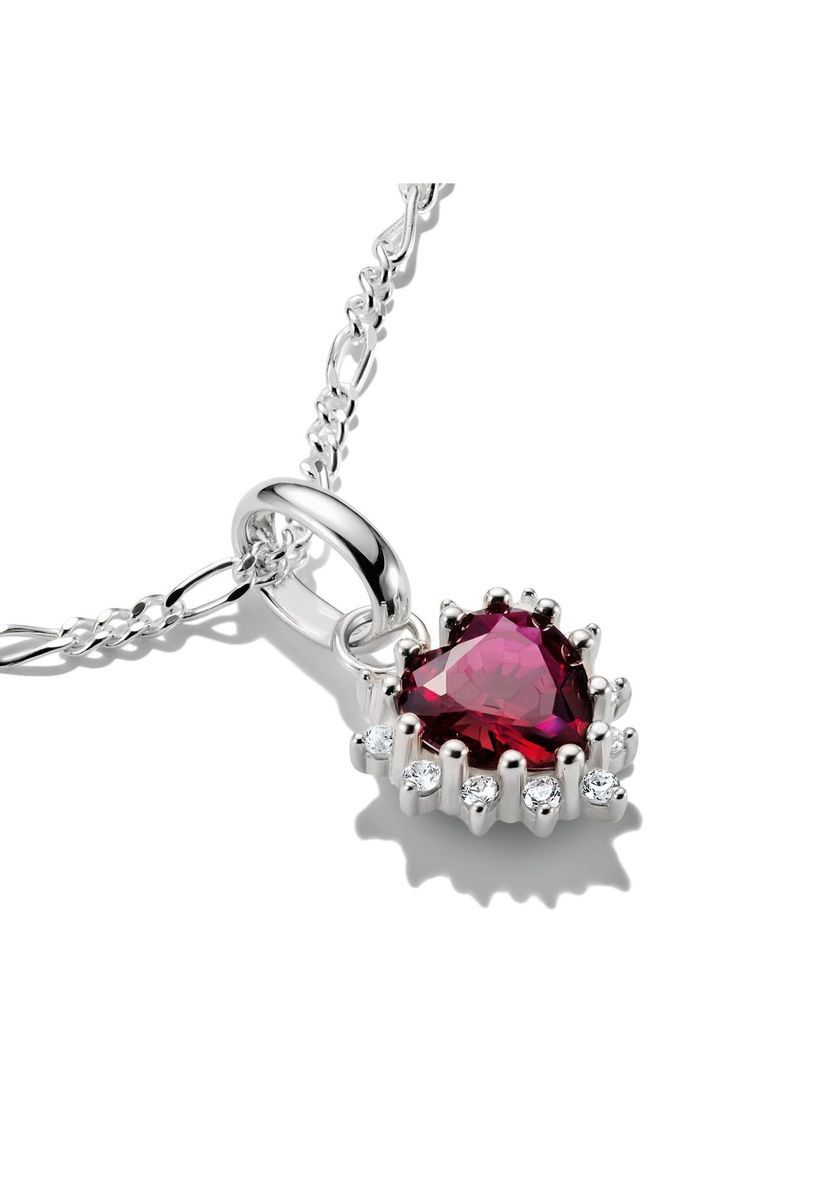 Roter Herz-Charm mit Zirkonia