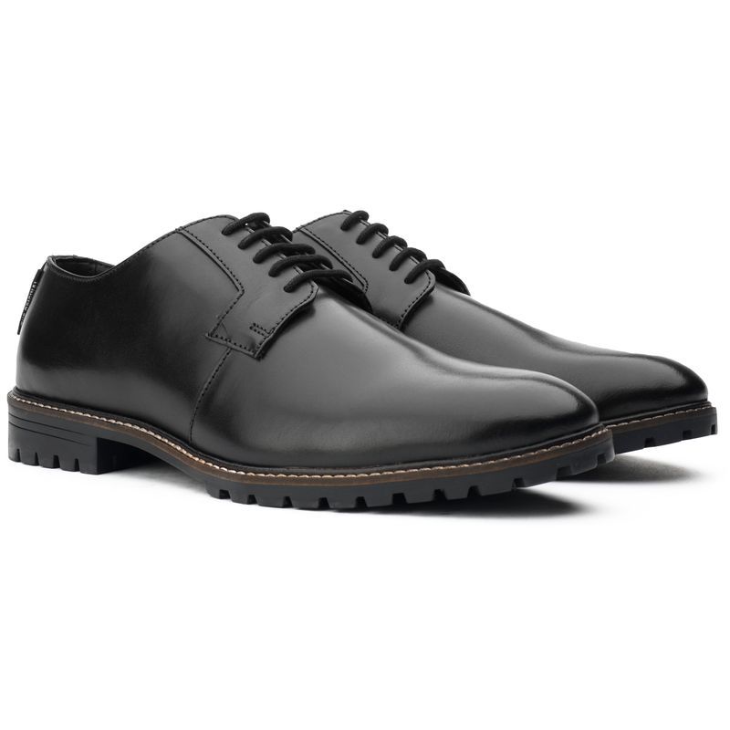 Leder-Derby-Schuhe mit Profilsohle