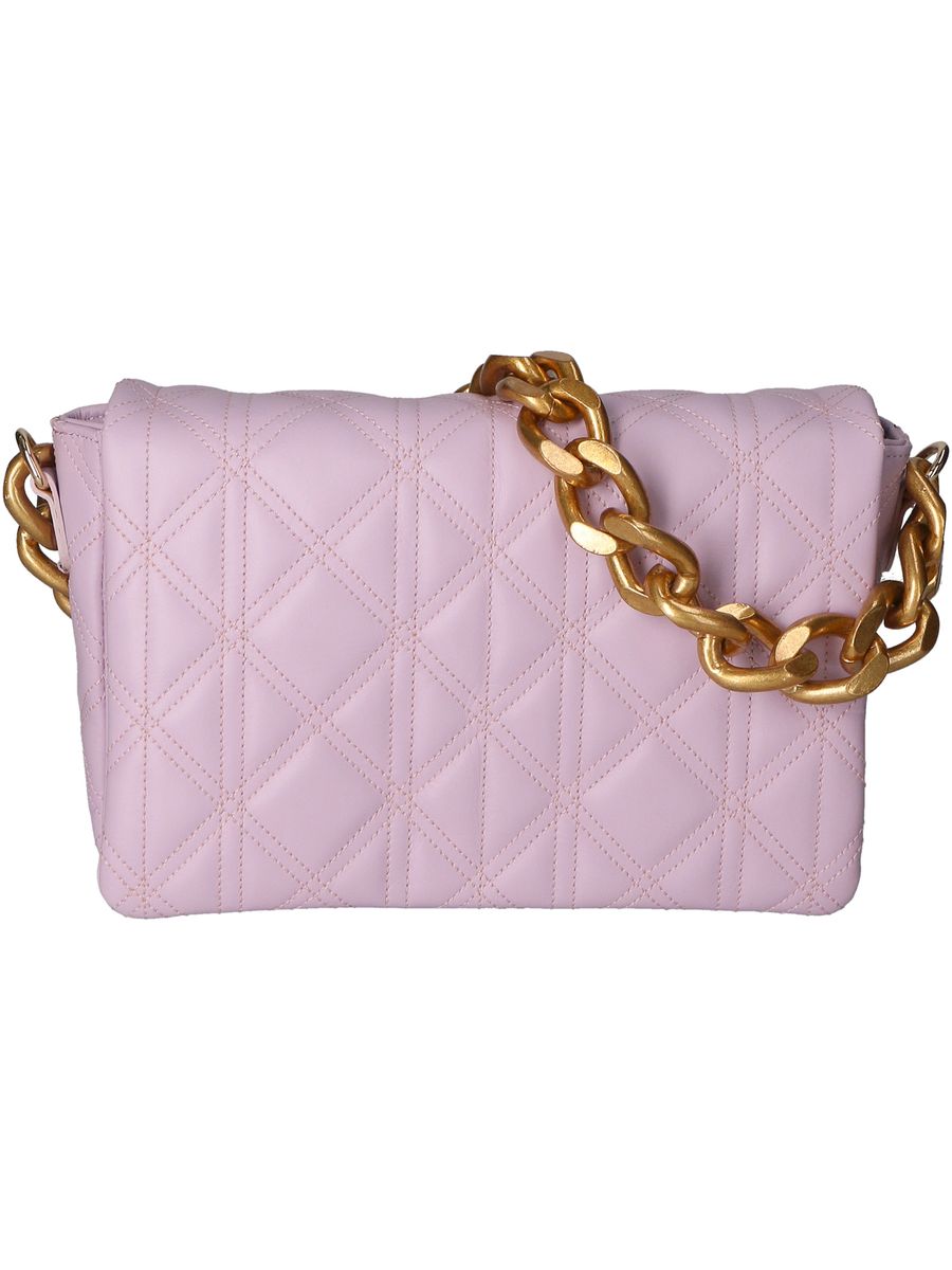 Gesteppte Ledertasche mit Kette