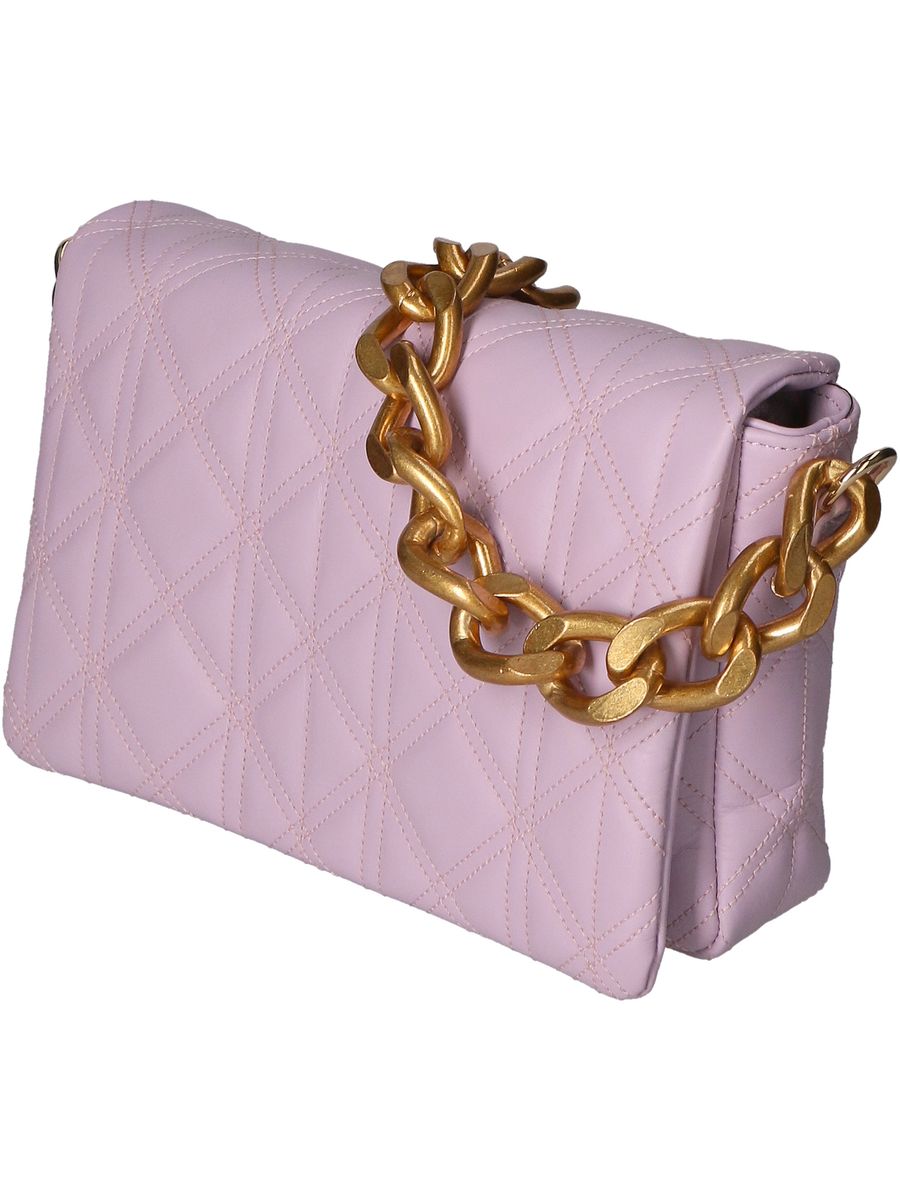 Gesteppte Ledertasche mit Kettenriemen