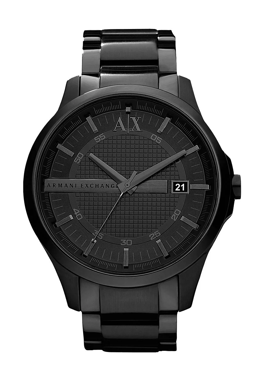 Klassische Herrenuhr mit schwarzem Lederarmband