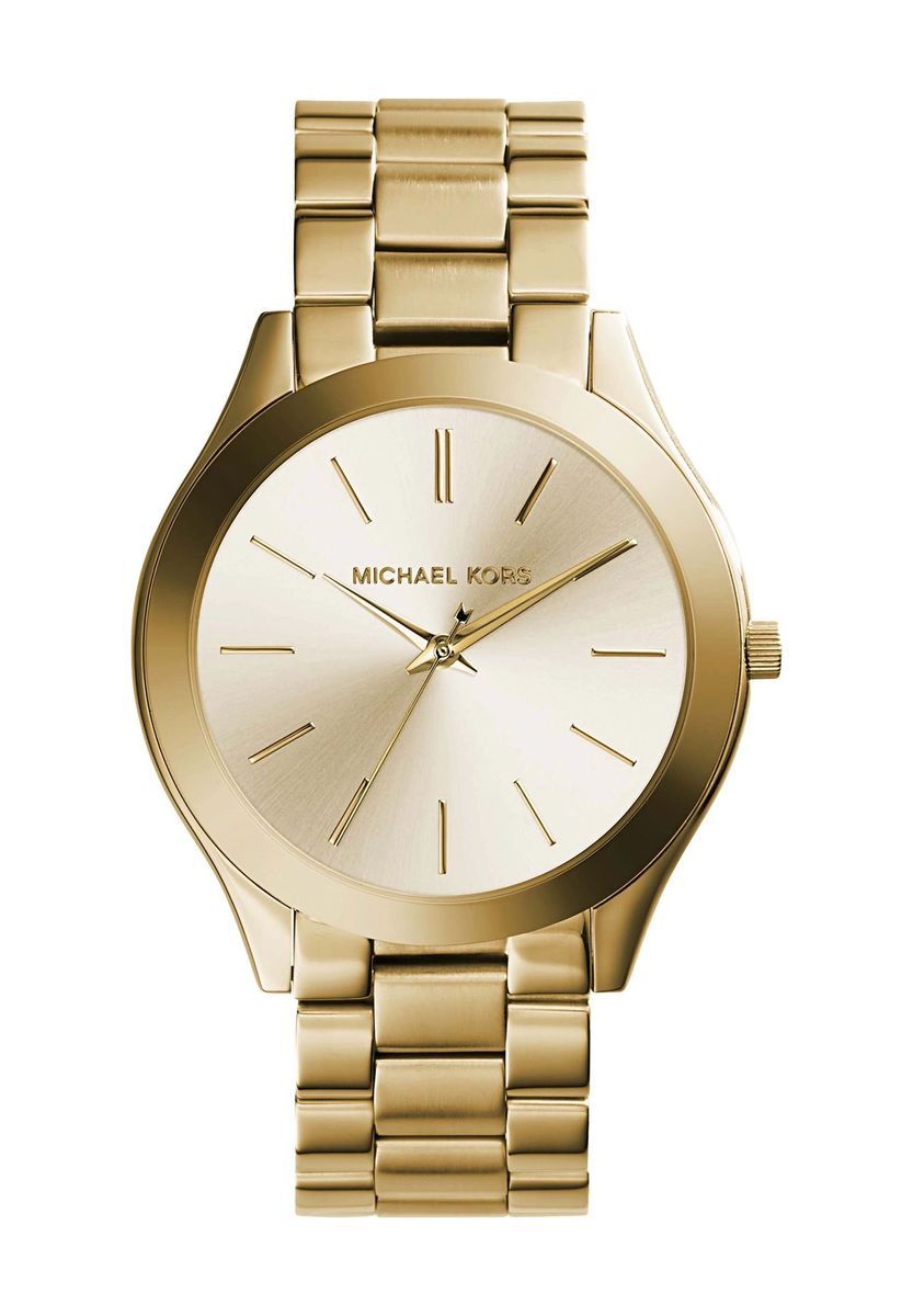 Goldfarbene Edelstahl-Damenuhr