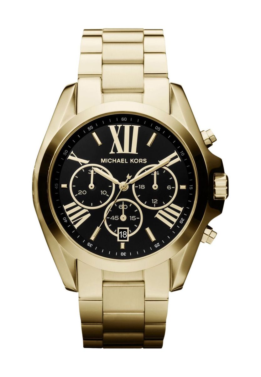 Goldfarbene Edelstahl-Chronographenuhr