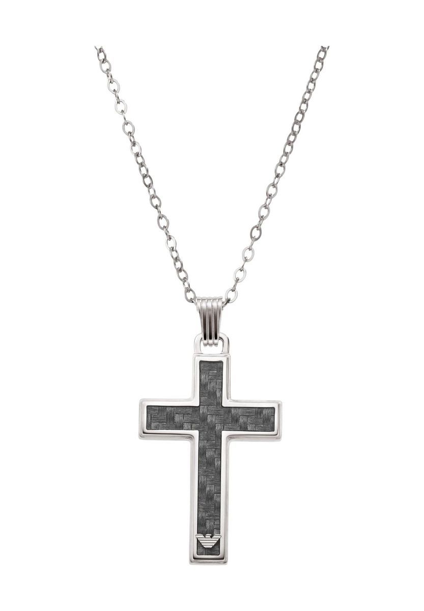 Silberne Edelstahl Kreuz Anhänger Halskette