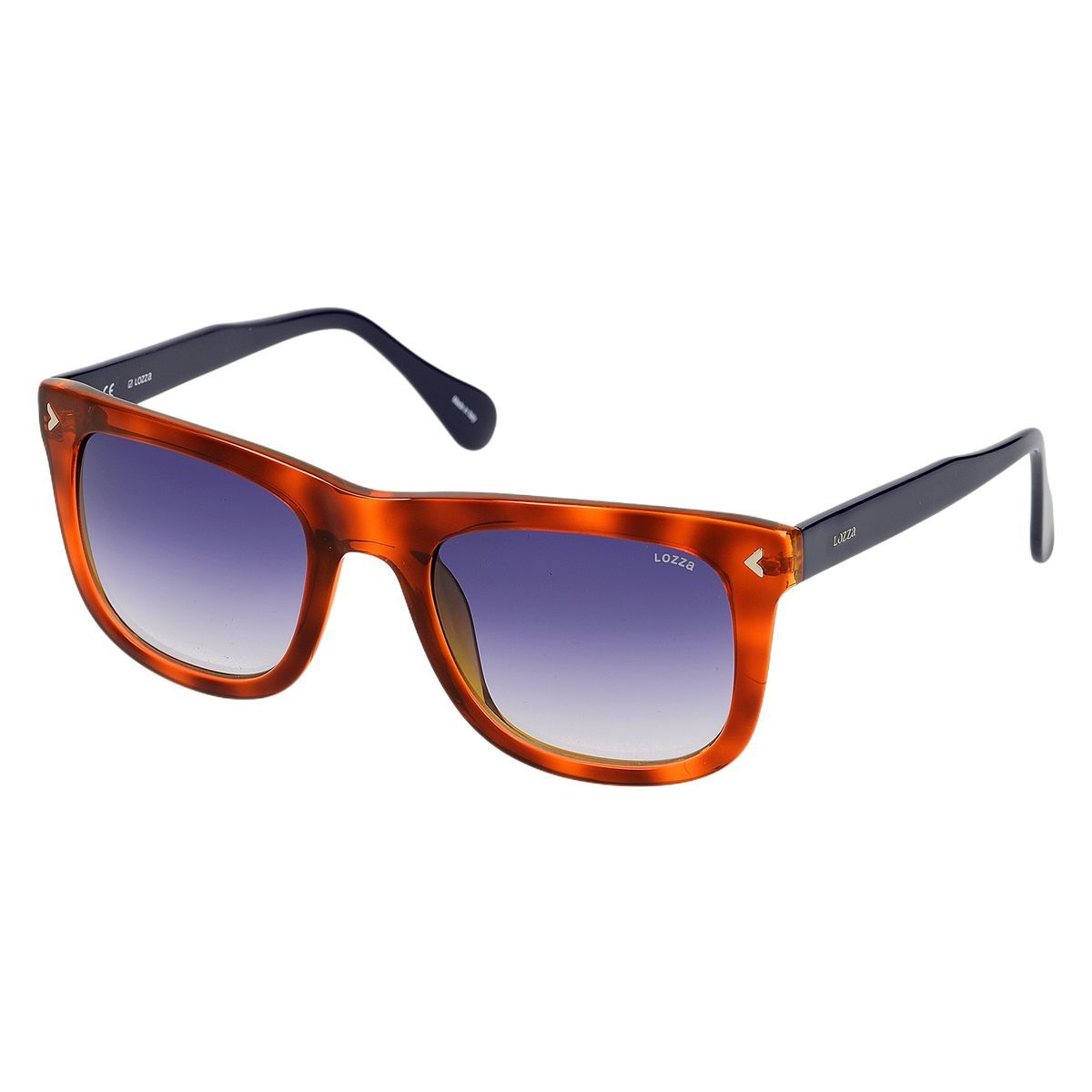Rechteckige Sonnenbrille mit Schildpattmuster