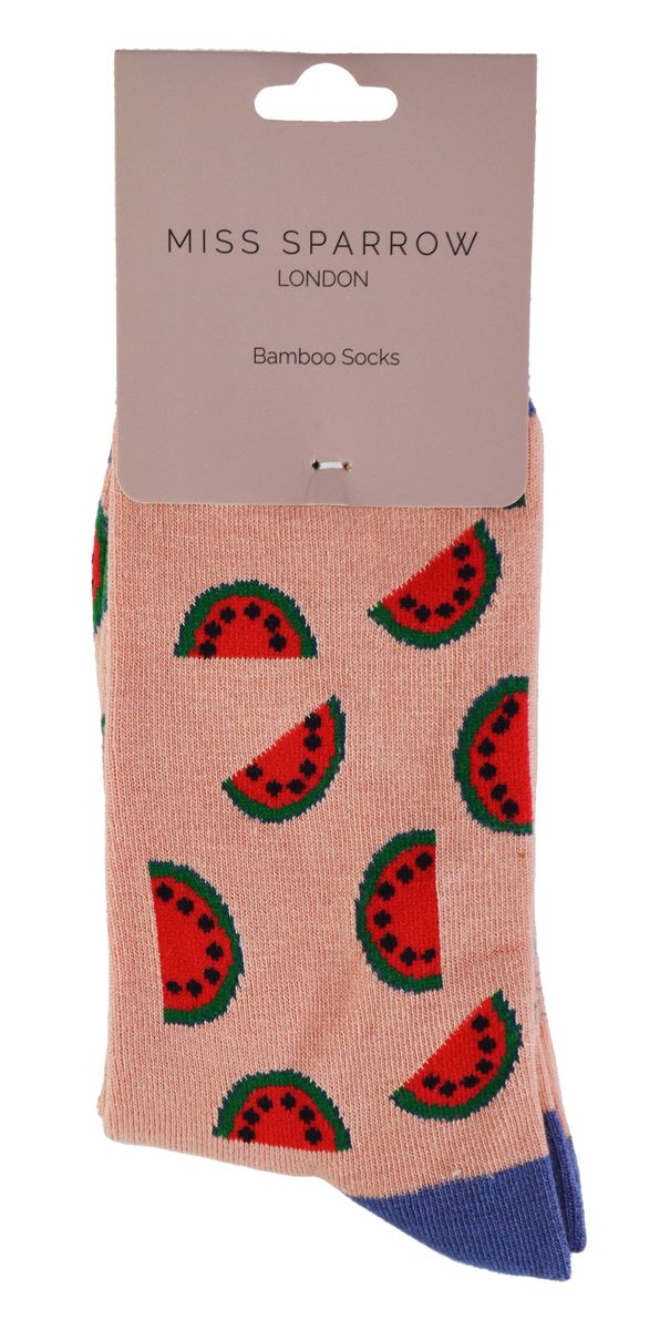 Witzige Socken mit Wassermelonen-Muster