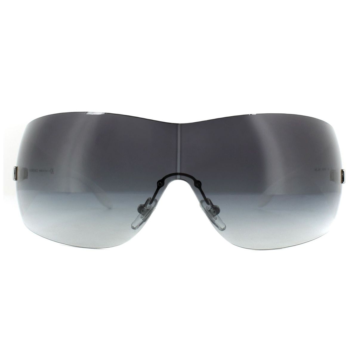 Silberne Schild Sonnenbrille Grau Verlaufslinsen