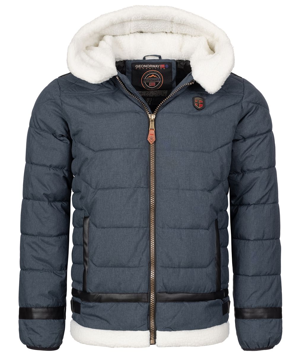 Warme gesteppte Winterjacke mit Kapuze