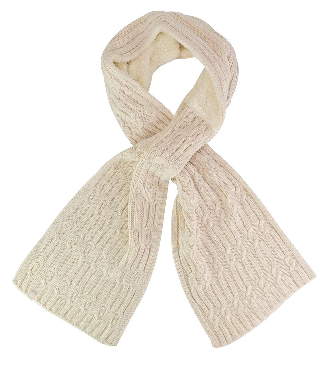 Damen Luxus Fleece Winterschal | Wärmehalter | Thermo-Mode-Schal für Damen - Creme