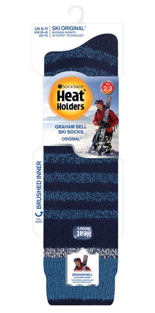Gestreifte Hochleistungs-Thermo-Skisocken