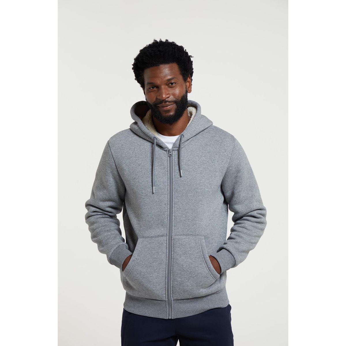 Herren Fleece gefütterter Reißverschluss-Hoodie
