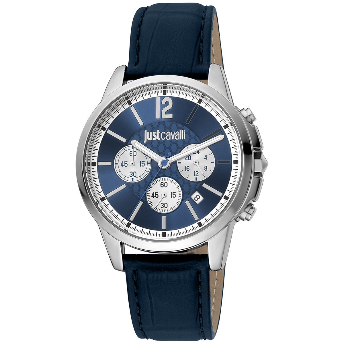 Herren Multifunktionsuhr Blaues Leder