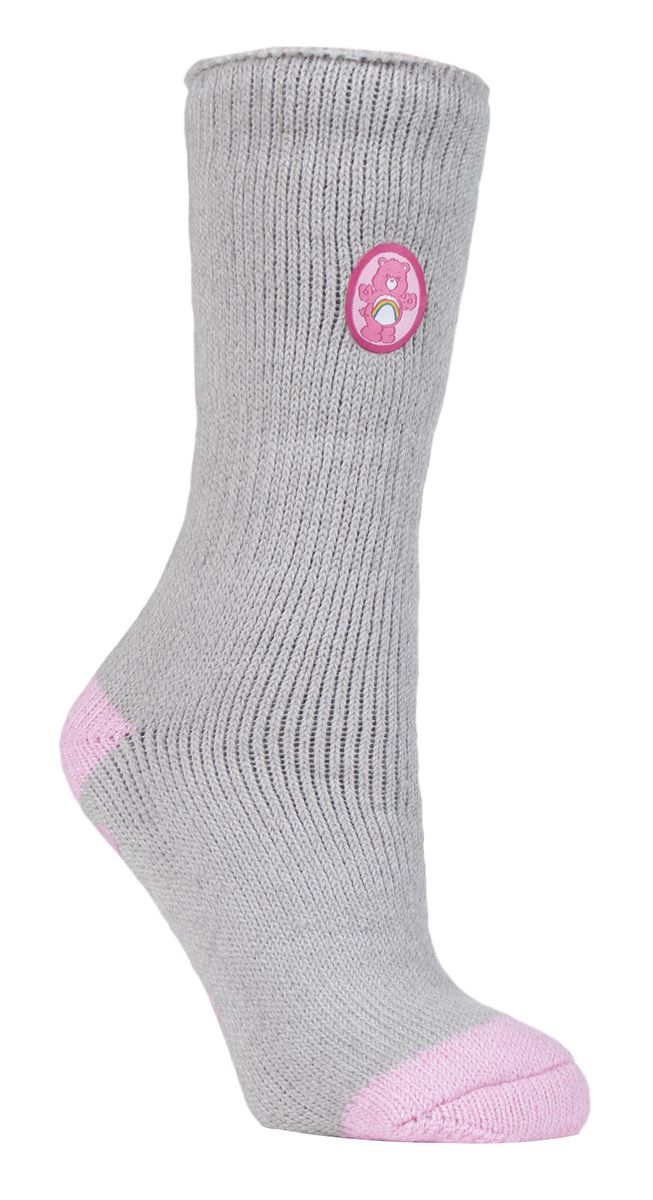 Wärmehalter - Damen dicke, niedliche, weiche, rutschfeste, kuschelige Eeyore Thermal Slipper Socken mit Griffen - Care Bear