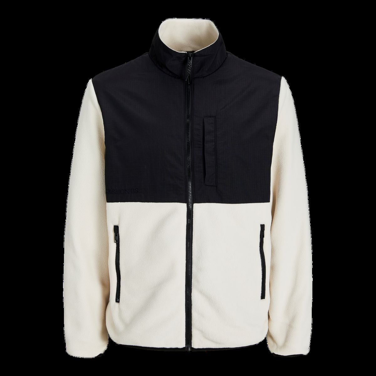 Zweifarbige Fleecejacke mit Reißverschluss