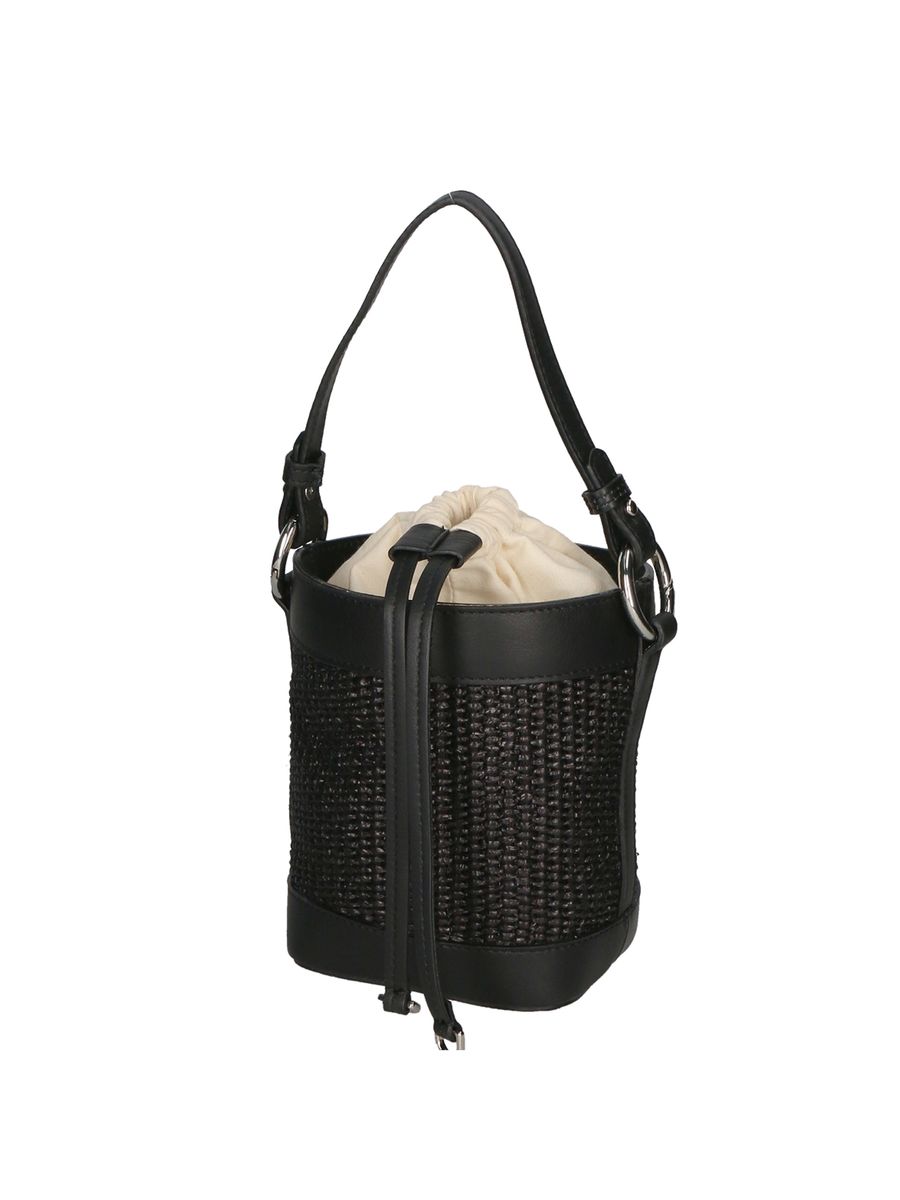 Bucket-Bag aus geflochtenem Stroh