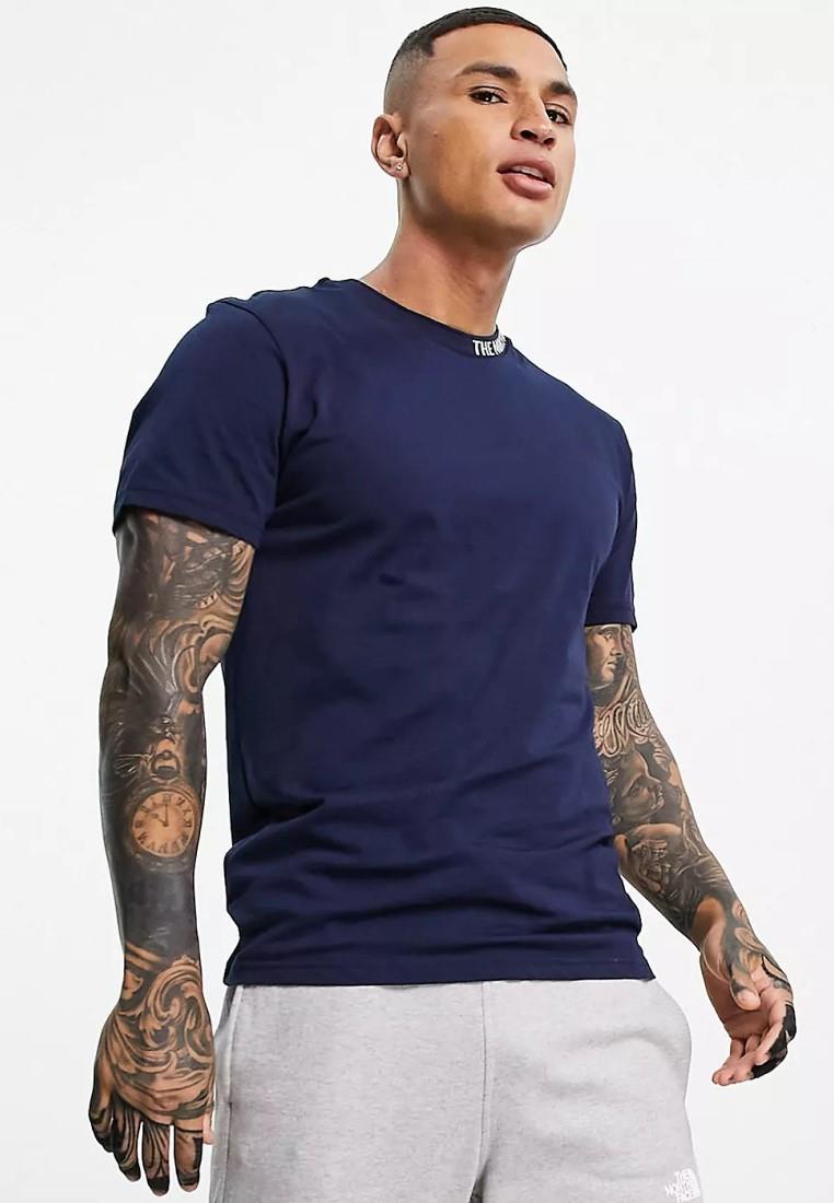 Herren Marineblaues T-Shirt mit Rundhalsausschnitt
