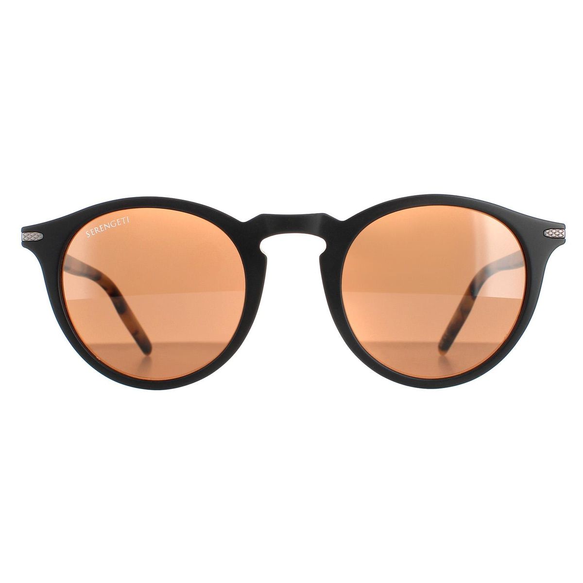 Runde Unisex Sonnenbrille mit braunen Gläsern