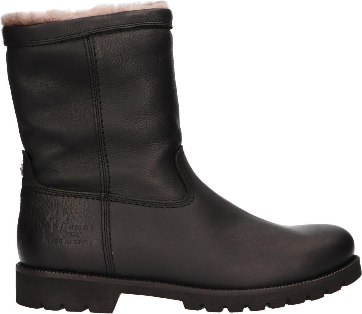 Klassische schwarze Winterstiefel aus Leder