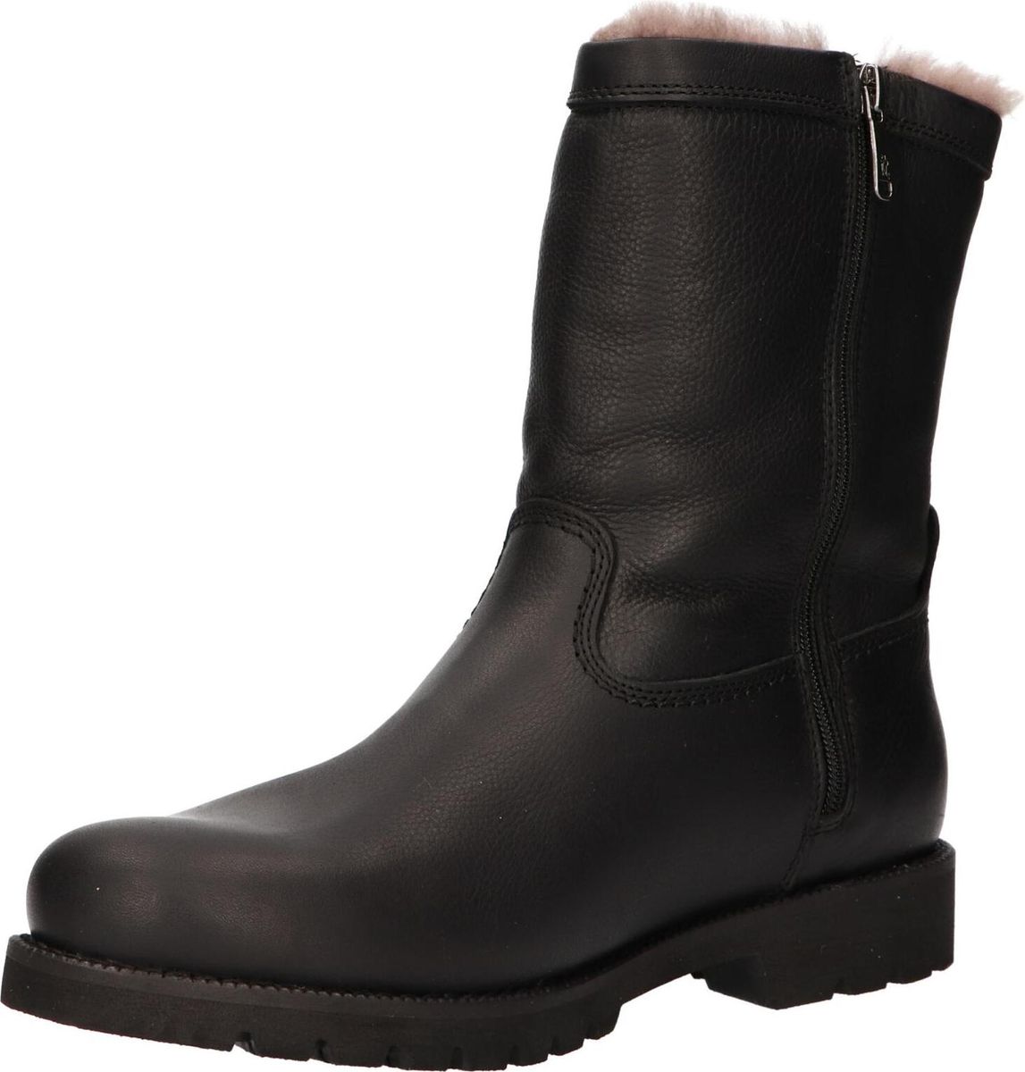 Gefütterte Stiefel aus genarbtem Leder