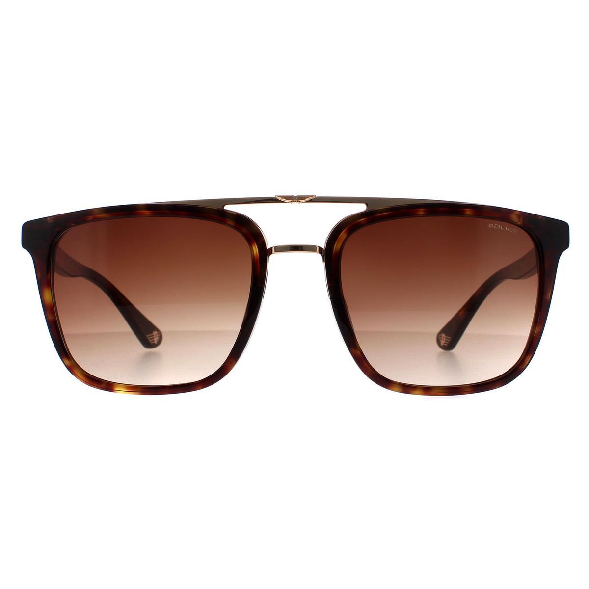 Quadratische Havanna und Gold Sonnenbrille