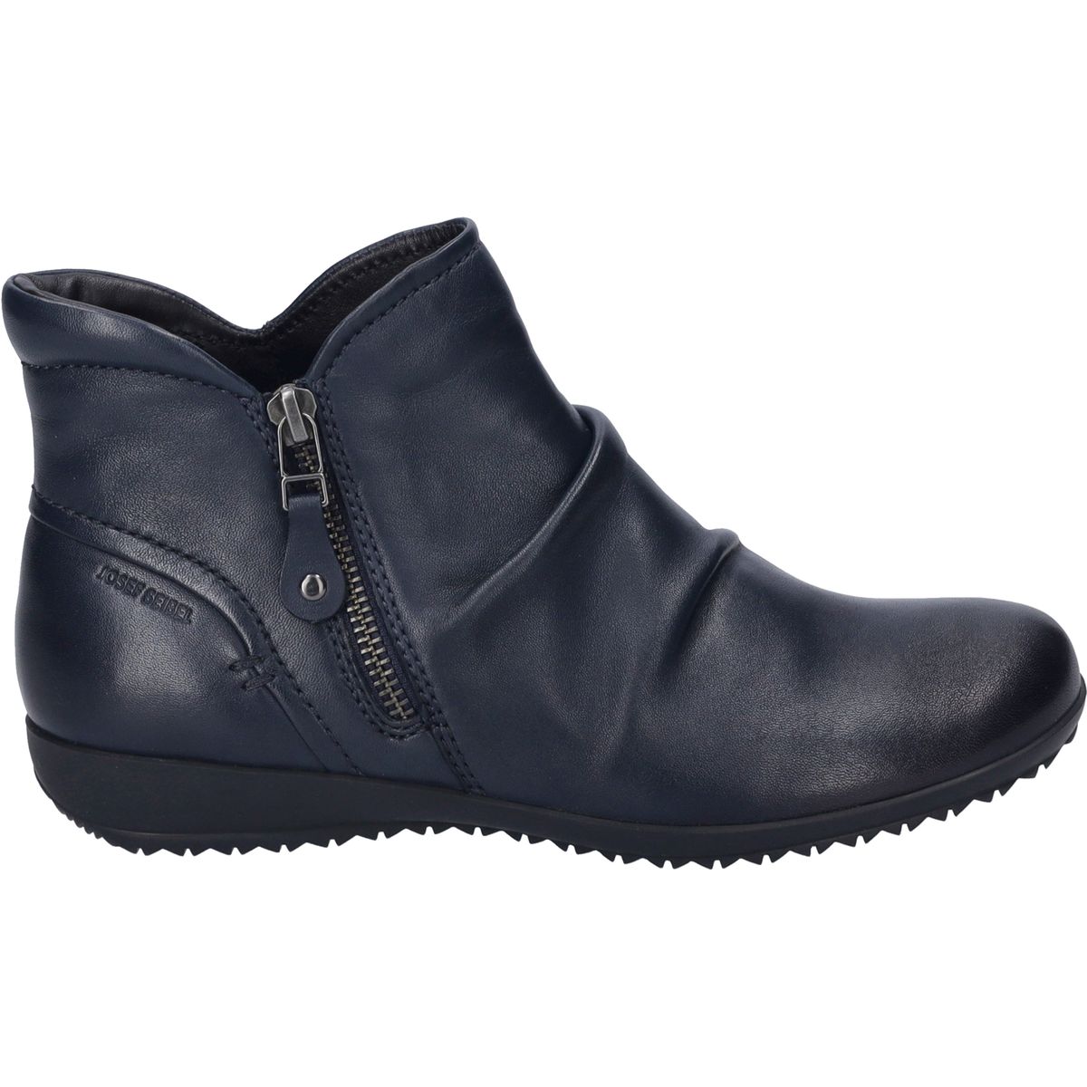 Raffleder-Stiefeletten mit Reißverschluss