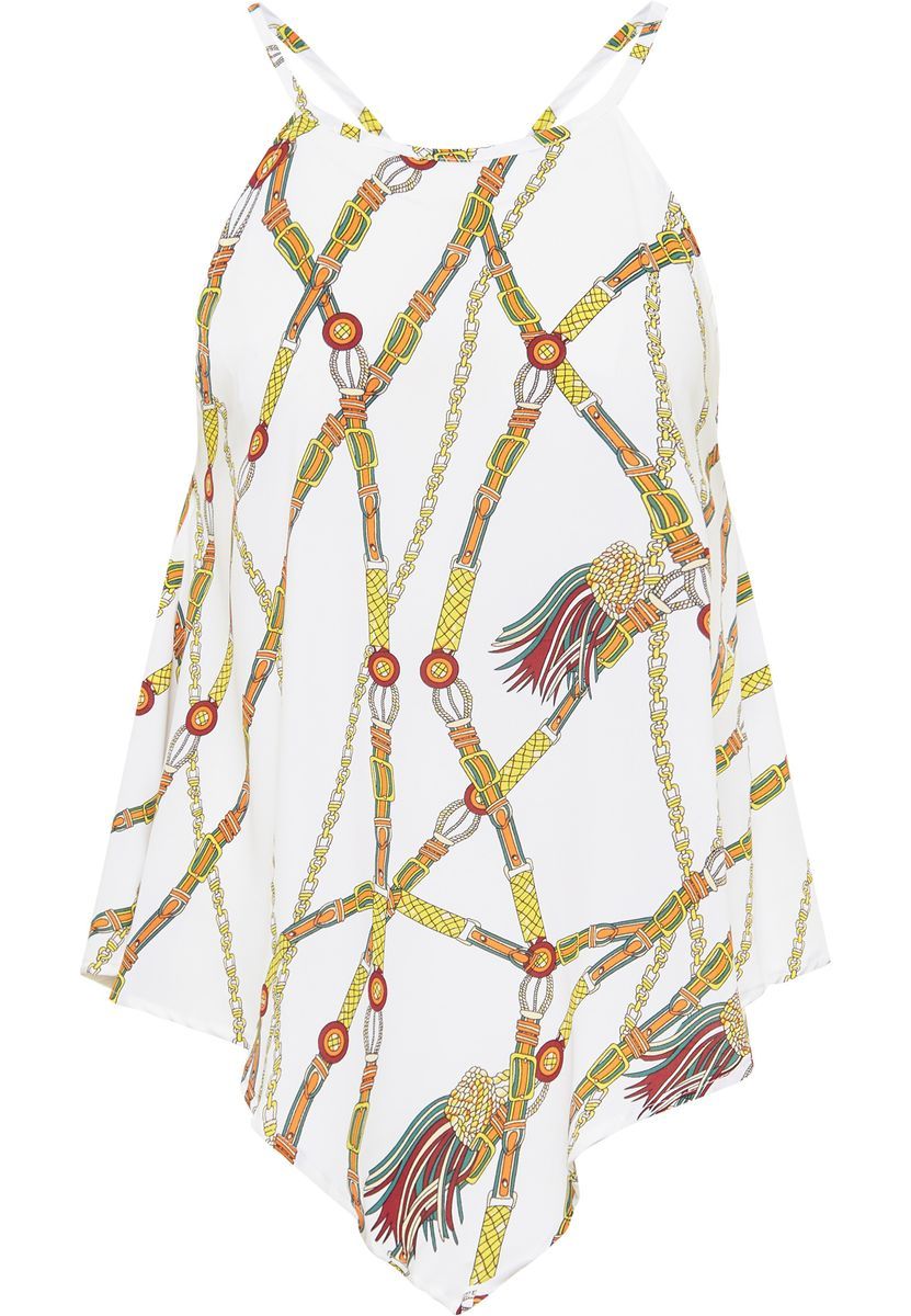Ärmelloses Neckholder-Top mit Kettenmuster