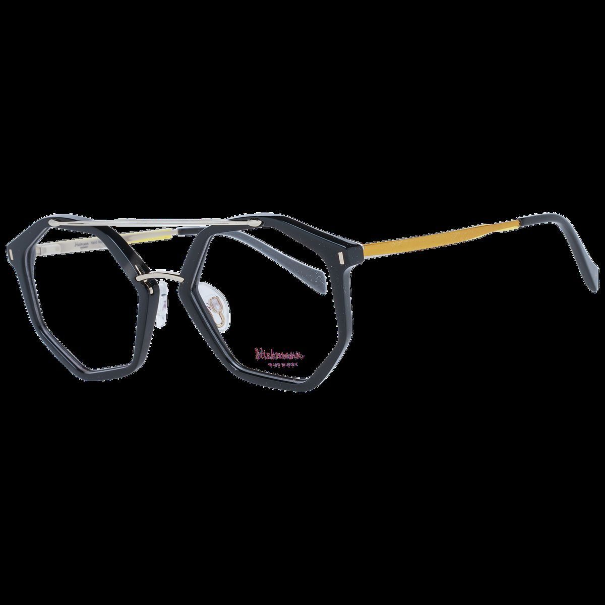 Geometrische Aviator-Brille Schwarz und Gold