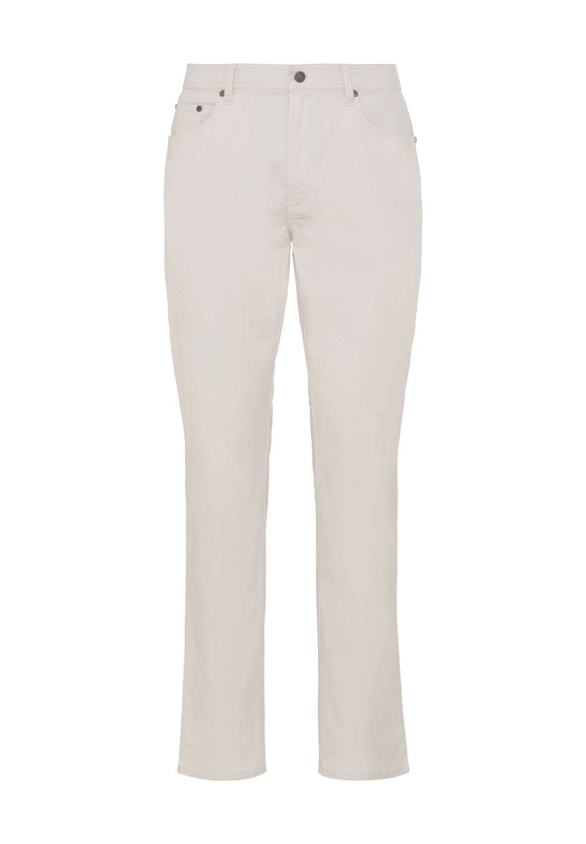 Herren Beige Five-Pocket Hose mit geradem Bein