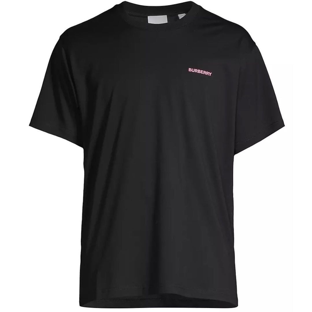 Schwarzes T-Shirt mit Rundhalsausschnitt und Logo