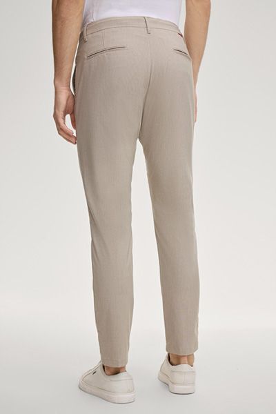 Chino Maxton Sand Hose mit Kordelzug, Stretch-Viskose-Mix