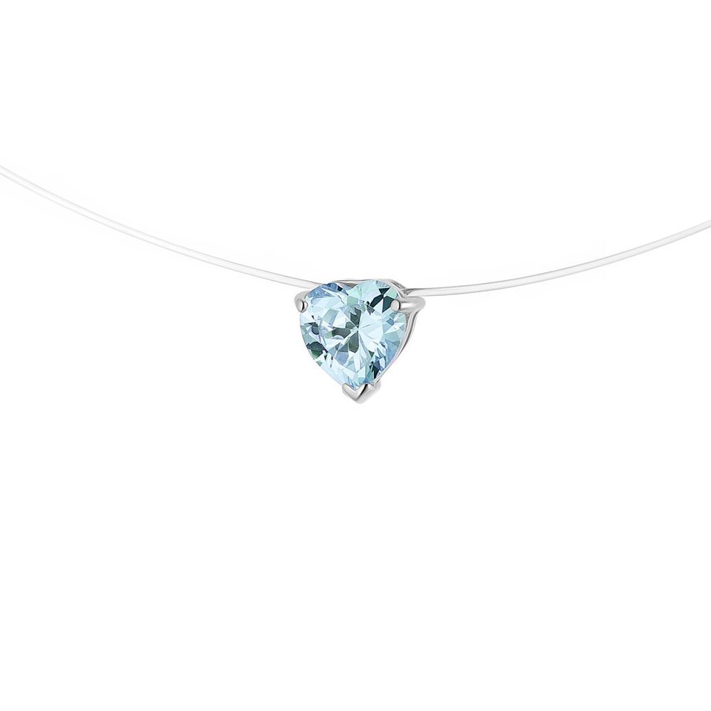 Halskette mit blauem Zirkonia in Herzform