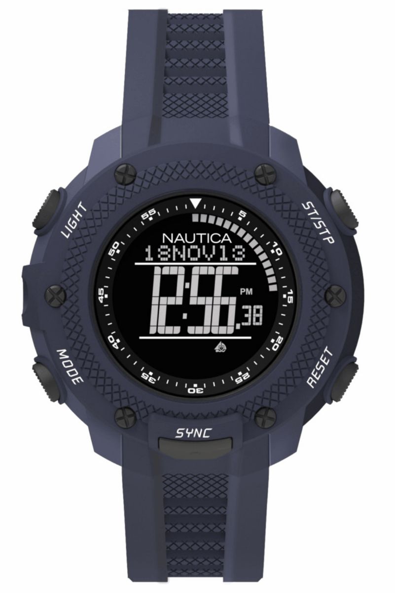 Blaue Digitaluhr mit Silikonarmband