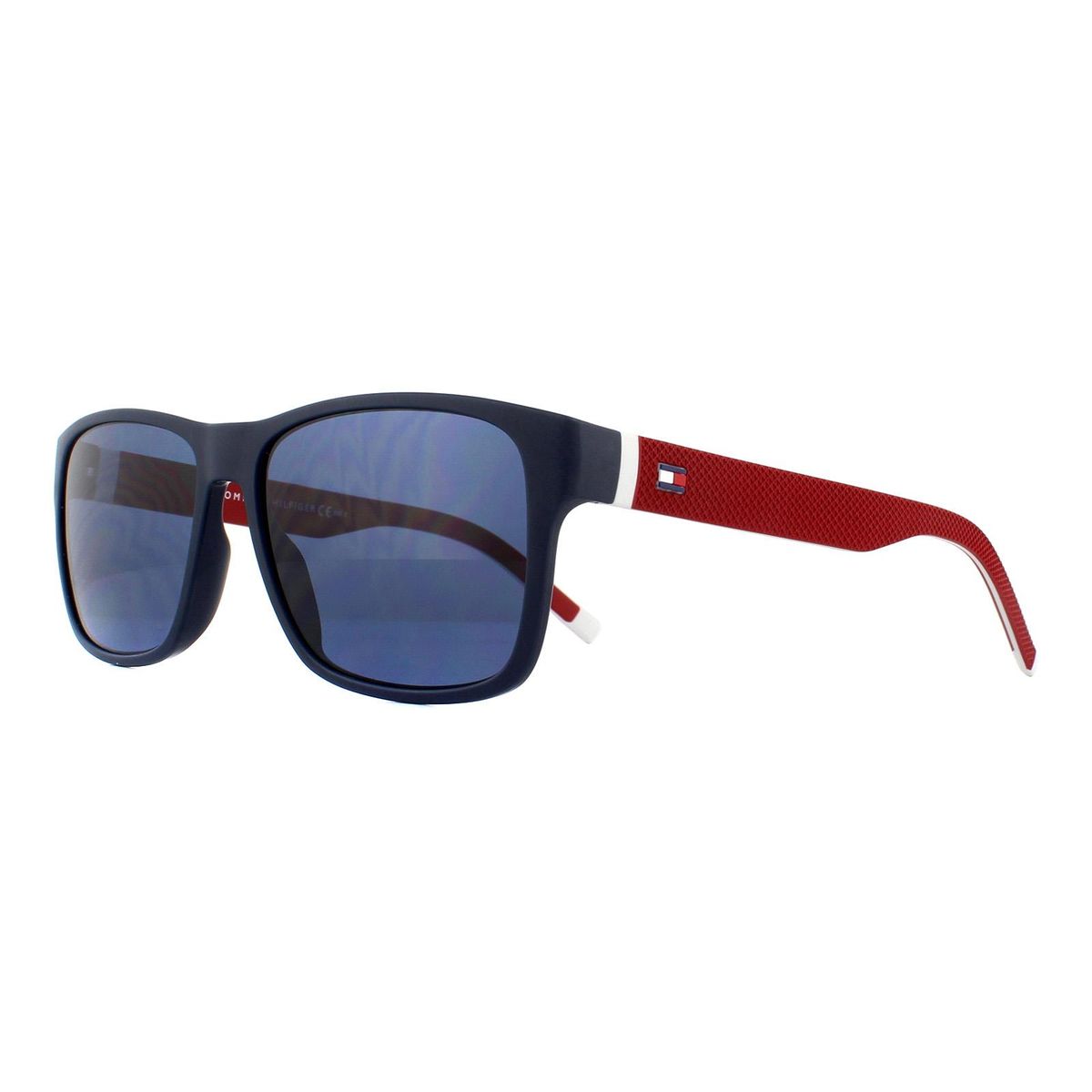 Rechteckige Sonnenbrille mit strukturierten Bügeln