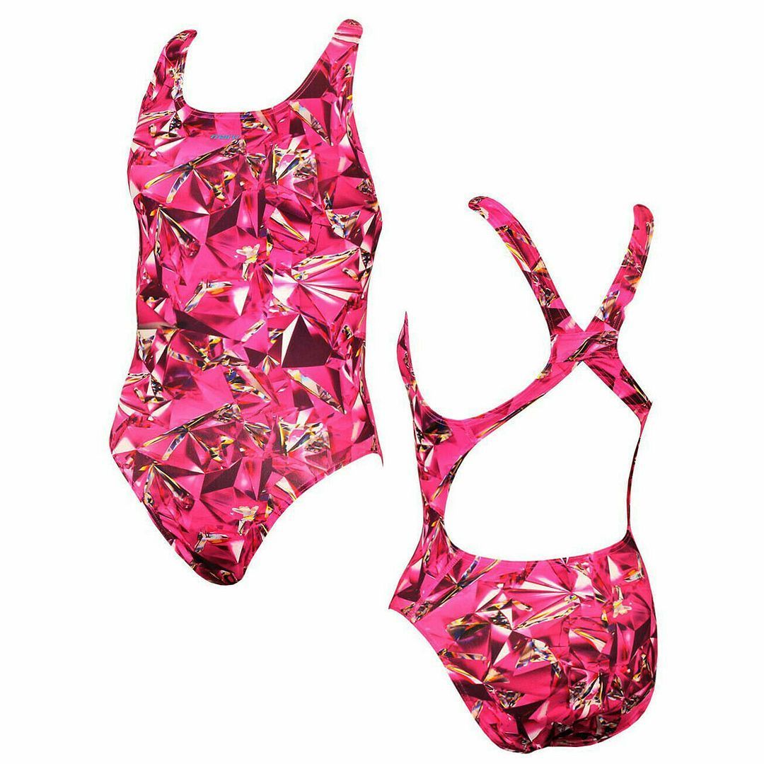 Schwimmanzug mit Juwel-Print und Überkreuzträgern