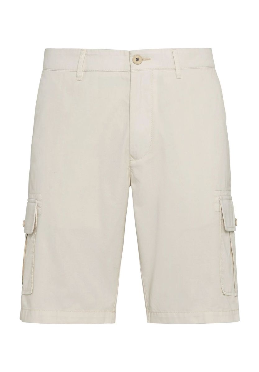 Klassische beige Baumwoll-Cargo-Bermuda-Shorts