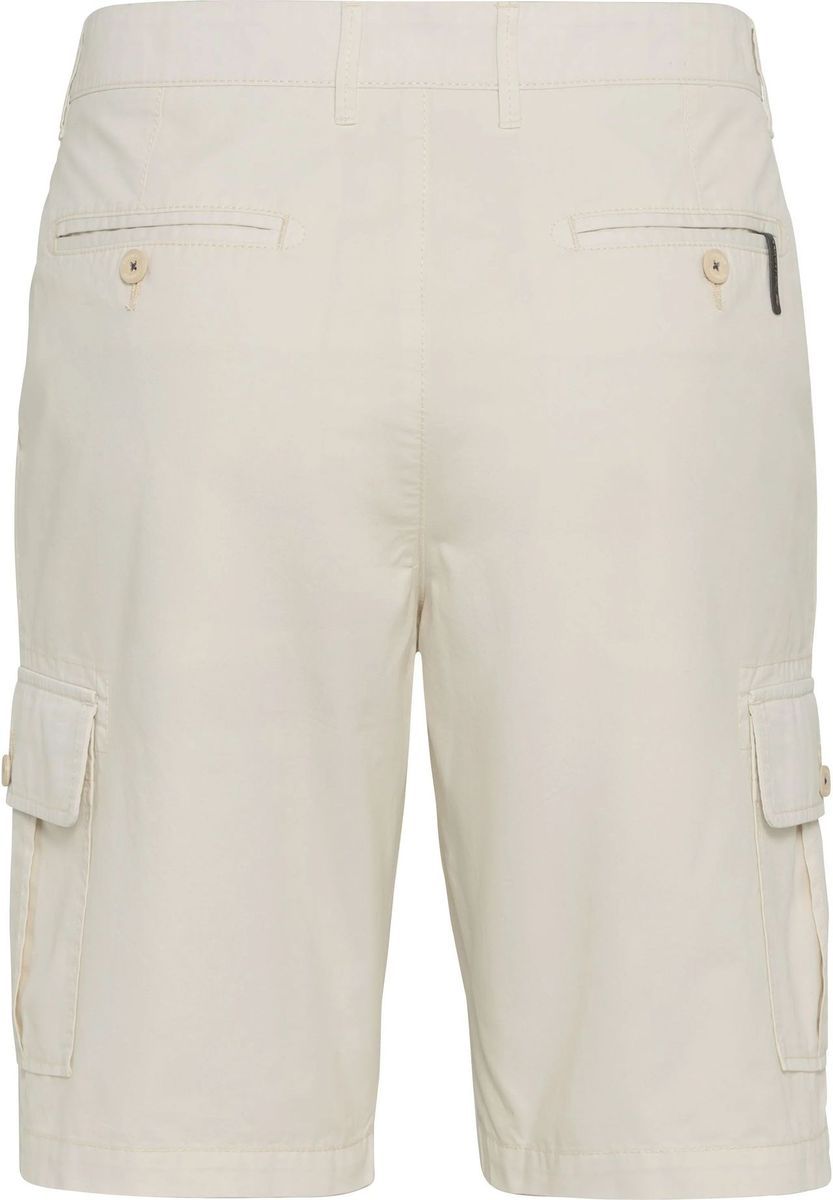 Klassische beige Baumwoll-Cargo-Bermuda-Shorts