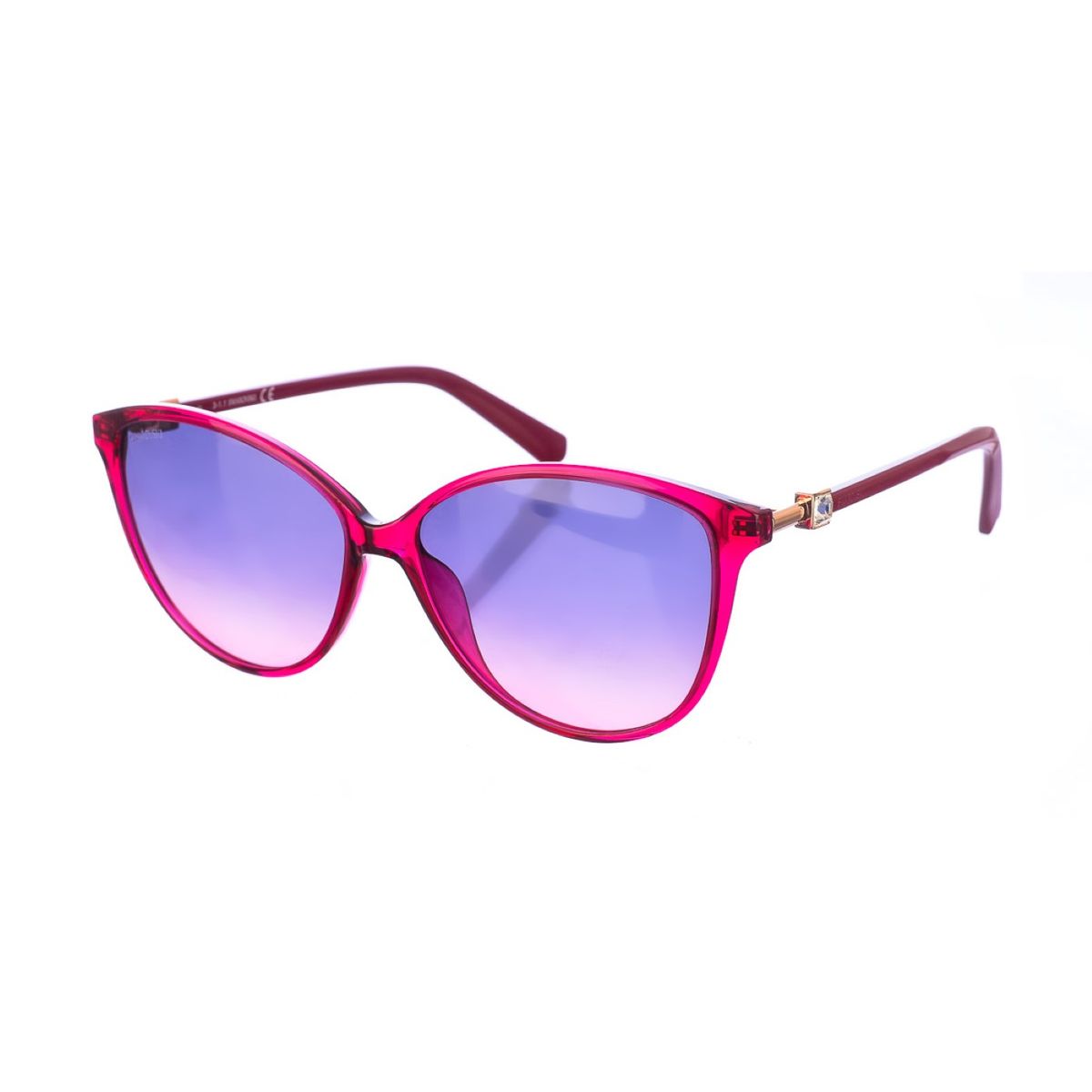 Ovale Acetat-Sonnenbrille mit Kristalldetail
