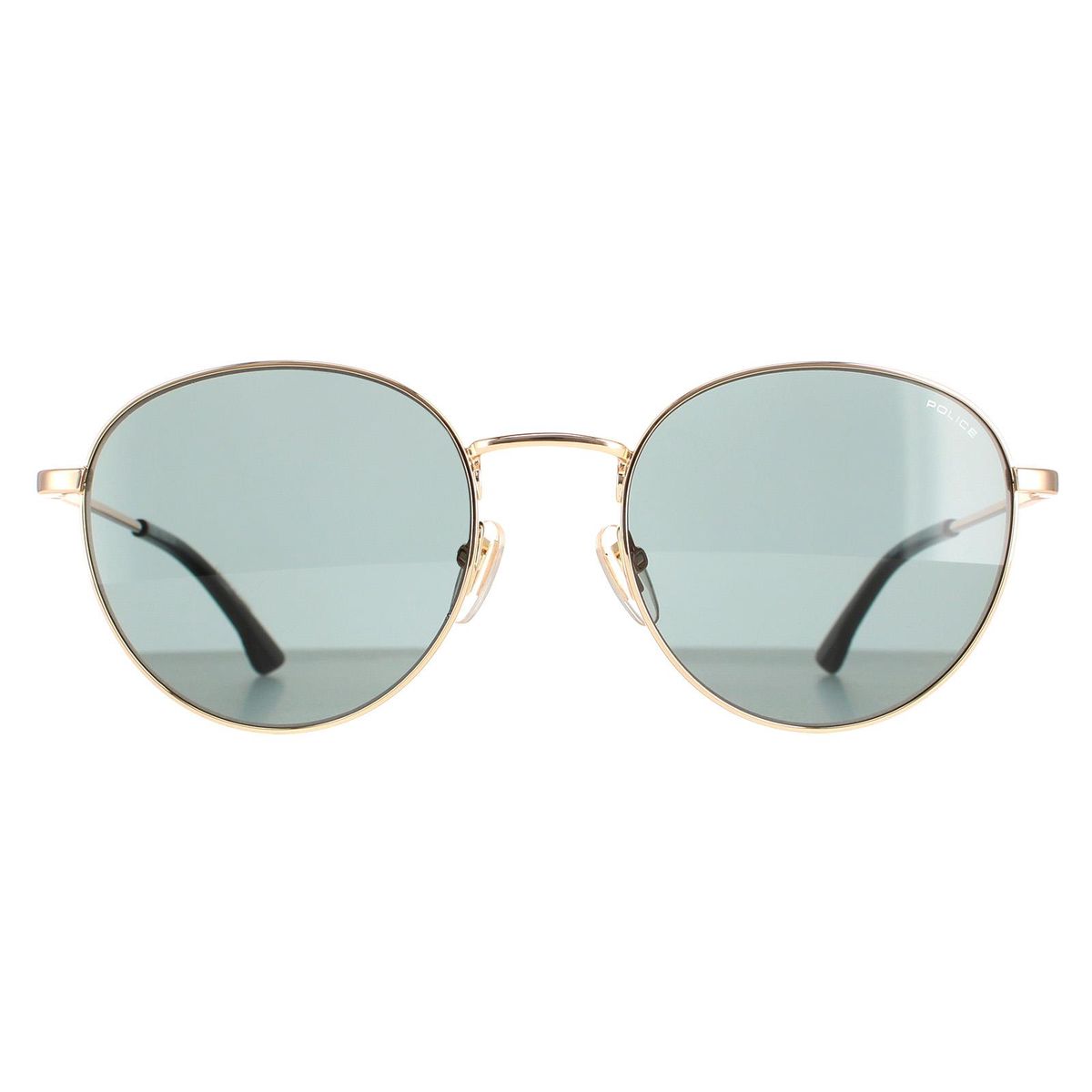 Glänzende runde Sonnenbrille Roségold-Gestell