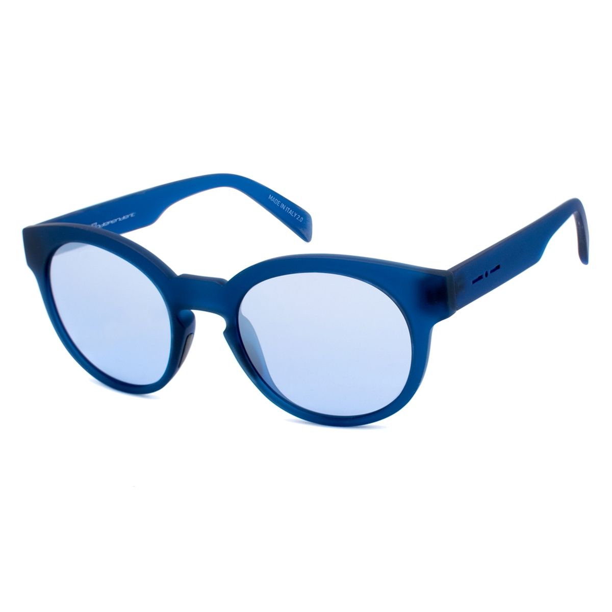 Runde Acetat Sonnenbrille mit blauem Farbverlauf
