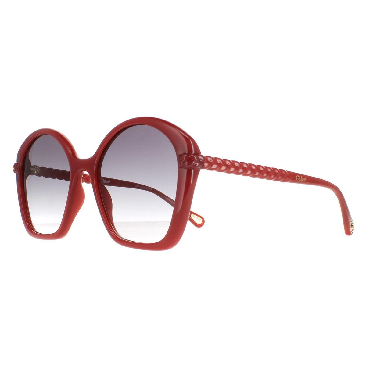 Quadratische Oversize-Sonnenbrille mit geflochtenen Bügeln