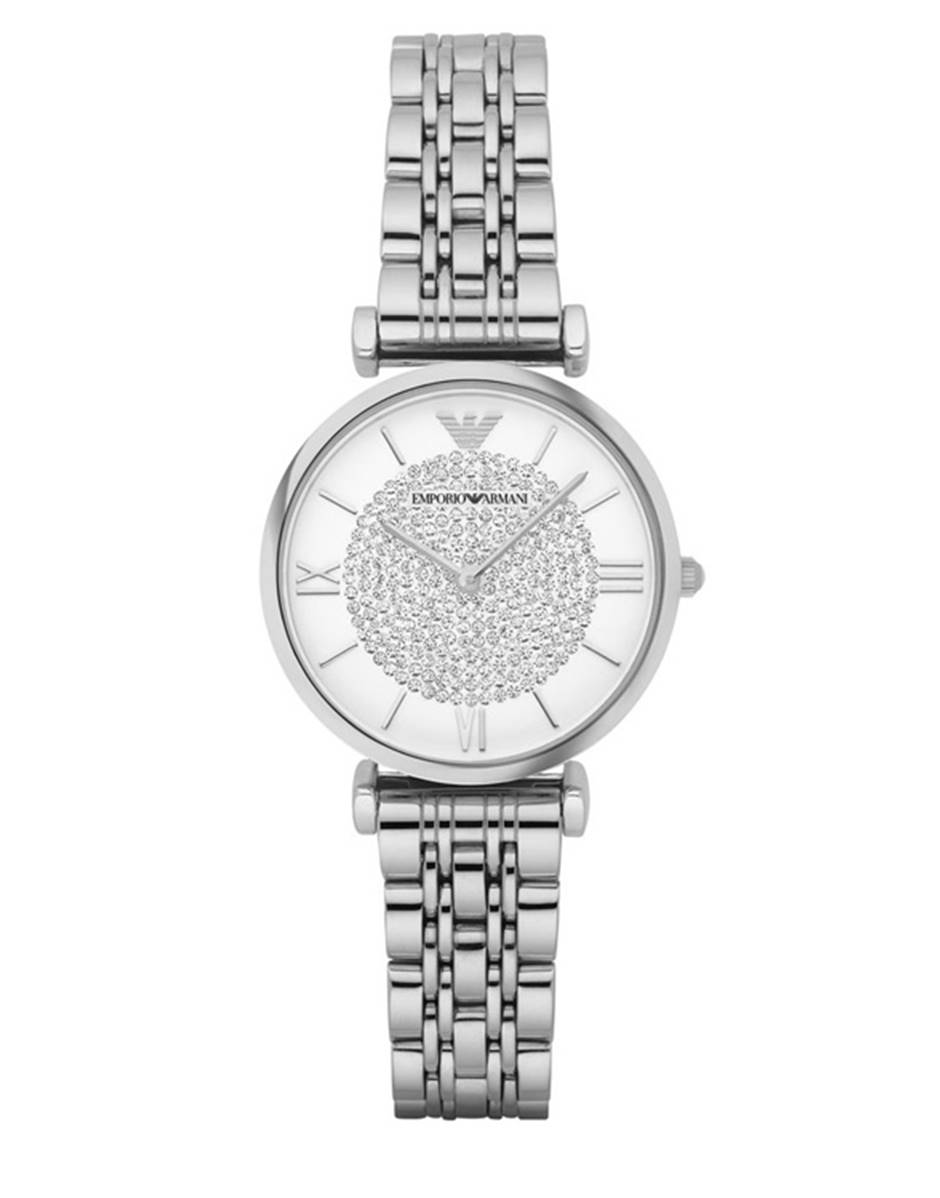 Elegante silberfarbene Damenuhr