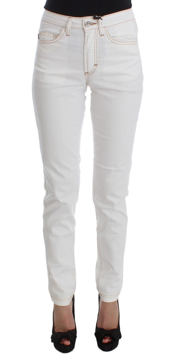Weiße Slim Fit Baumwolljeans