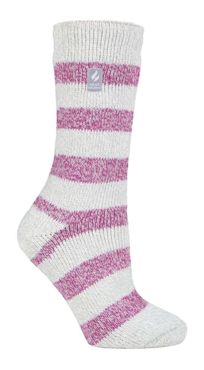 Wärmehalter - Damen Thermosocken für den Winter | Outdoor & Indoor Socken | Kuschelig & Flauschig | Geschenke für Frauen - Hellgrau / Beere (Tuscuny)