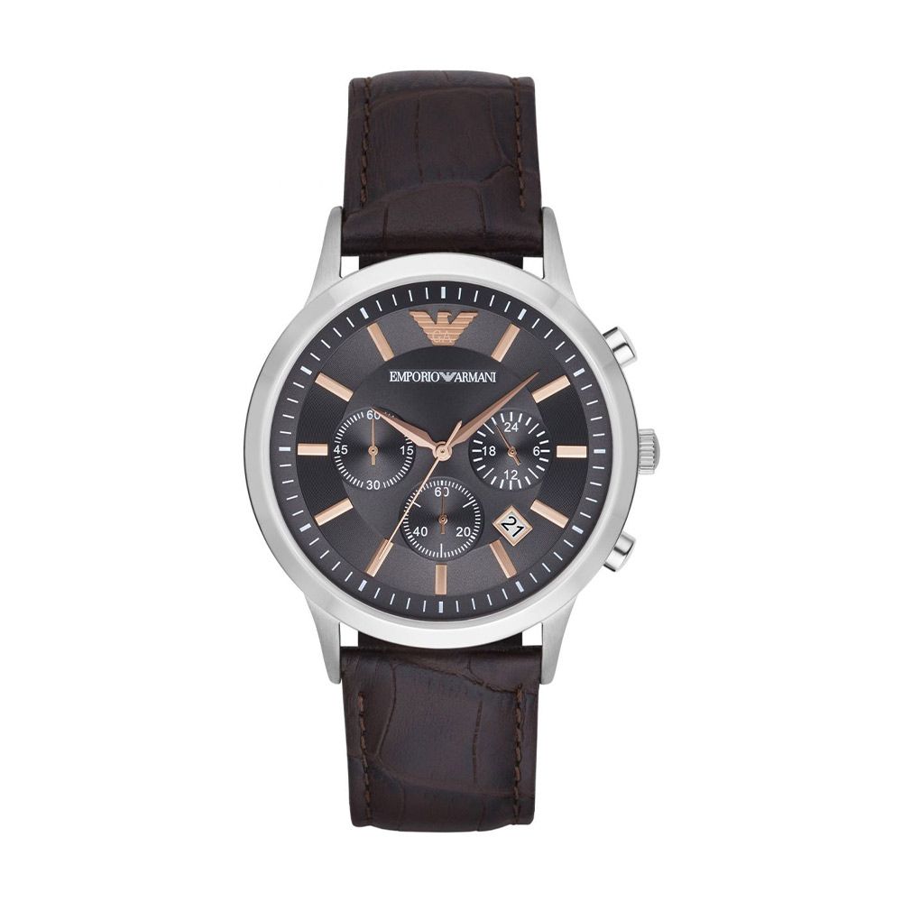 Klassische Chronograph Braunleder Uhr