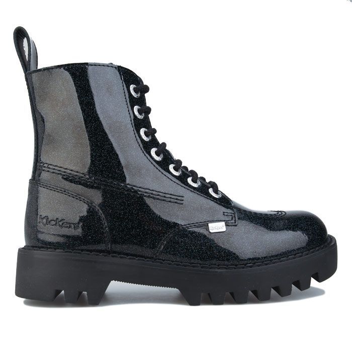 Glitzernde Schnürstiefel mit Plateausohle
