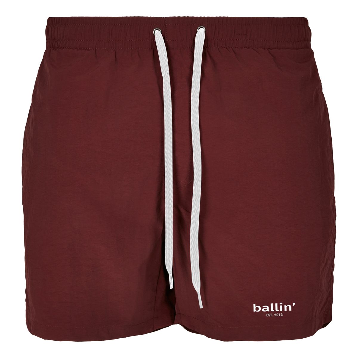 Einfarbige Badeshorts mit Kordelzug