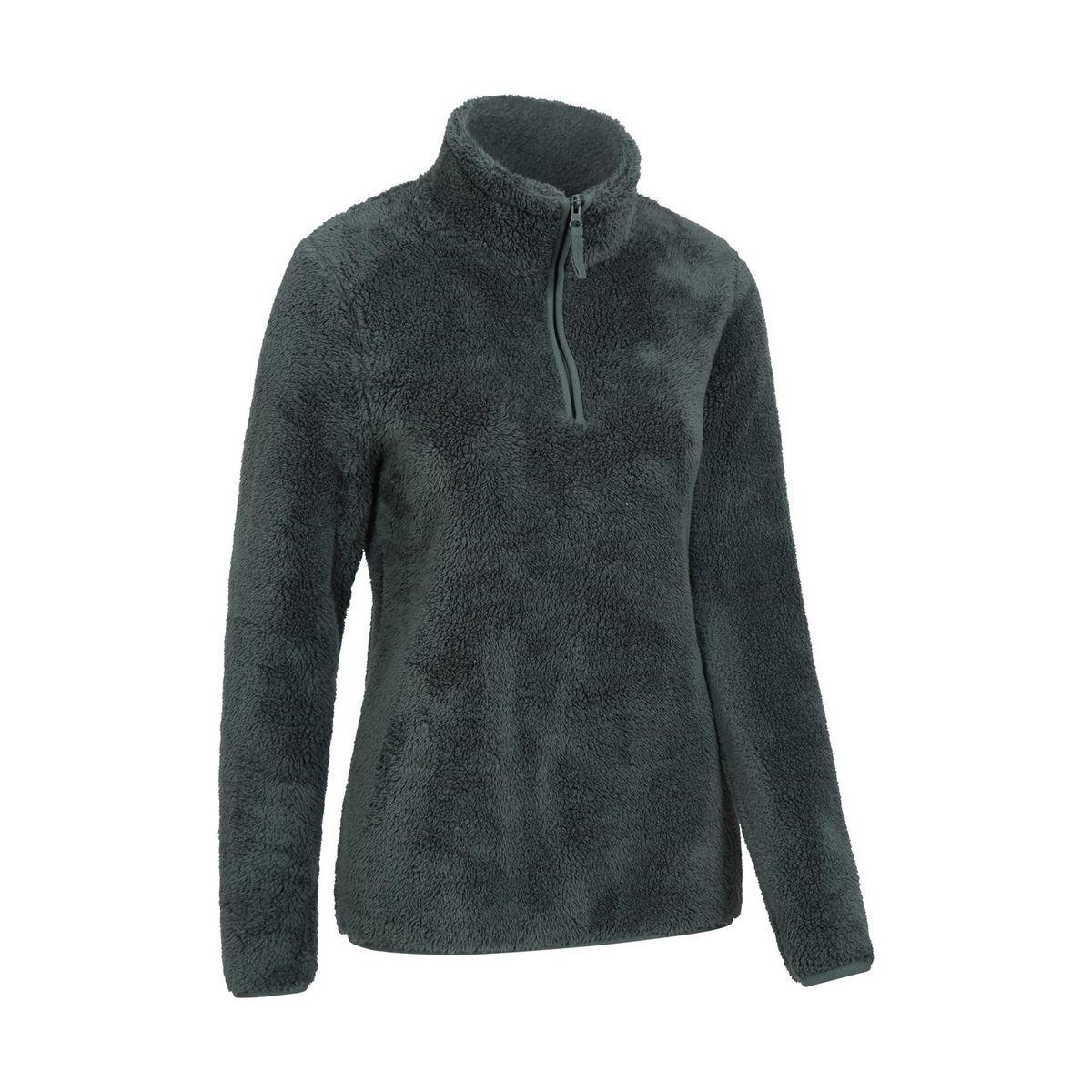 Weiches Teddyfleece-Oberteil mit Viertelreißverschluss