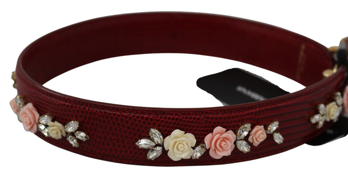 Dolce & Gabbana Sac à main en cuir rouge à fleurs pour femme - Accessoire - Bandoulière