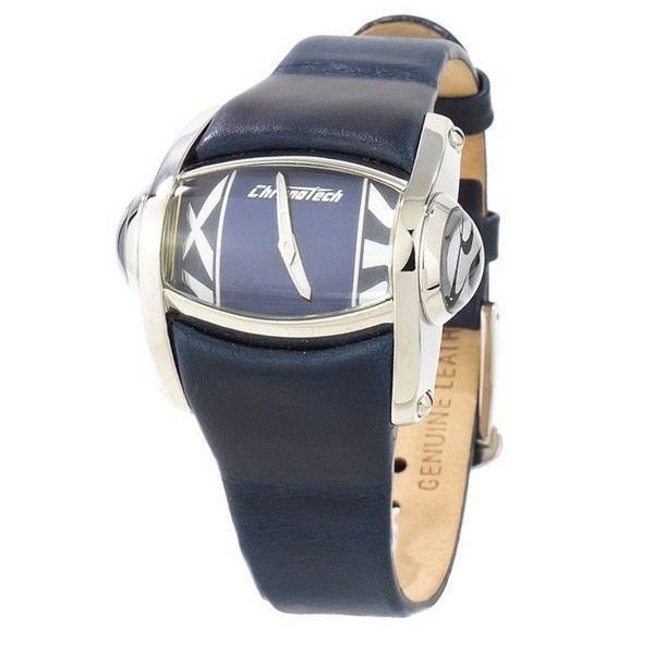 Damenarmbanduhr mit blauem Zifferblatt und Lederarmband
